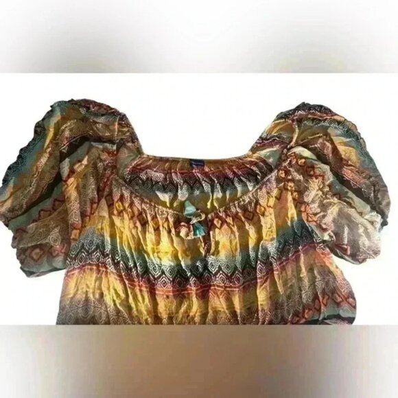 NWT 2X Plus Size Democracy top With Tassle Tie - Picture 5 of 10